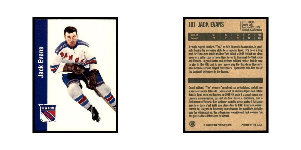 1994 Parkhurst Missing Link 1956-57 Jack Evans New York Rangers #101