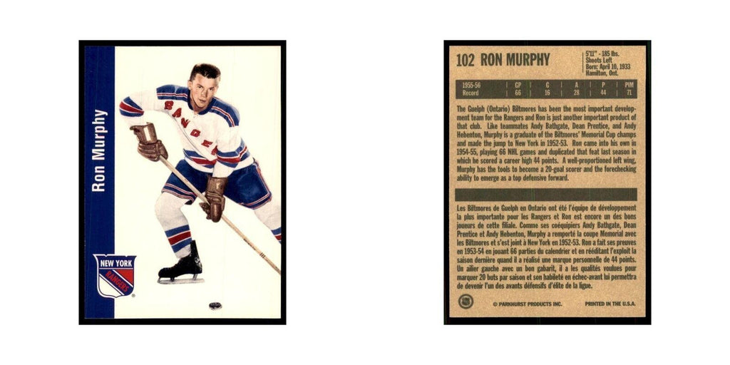 1994 Parkhurst Missing Link 1956-57 Ron Murphy New York Rangers #102