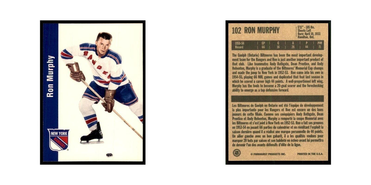1994 Parkhurst Missing Link 1956-57 Ron Murphy New York Rangers #102