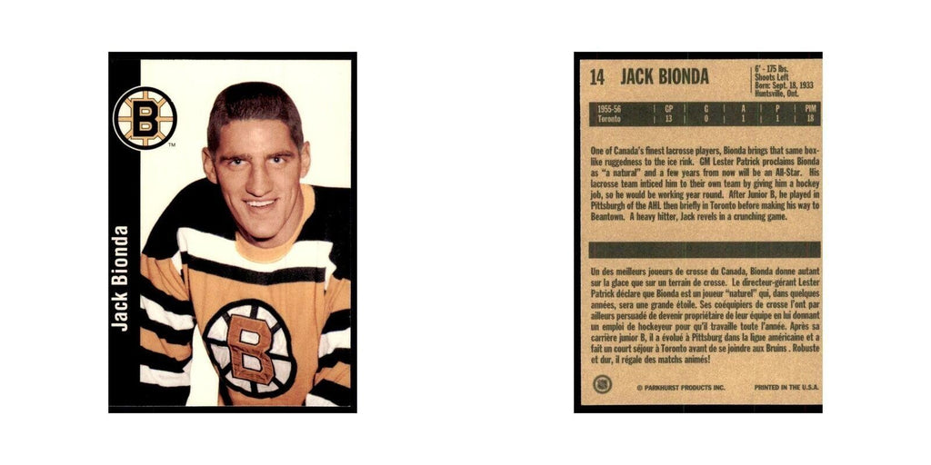 1994 Parkhurst Missing Link 1956-57 Jack Bionda Boston Bruins #14