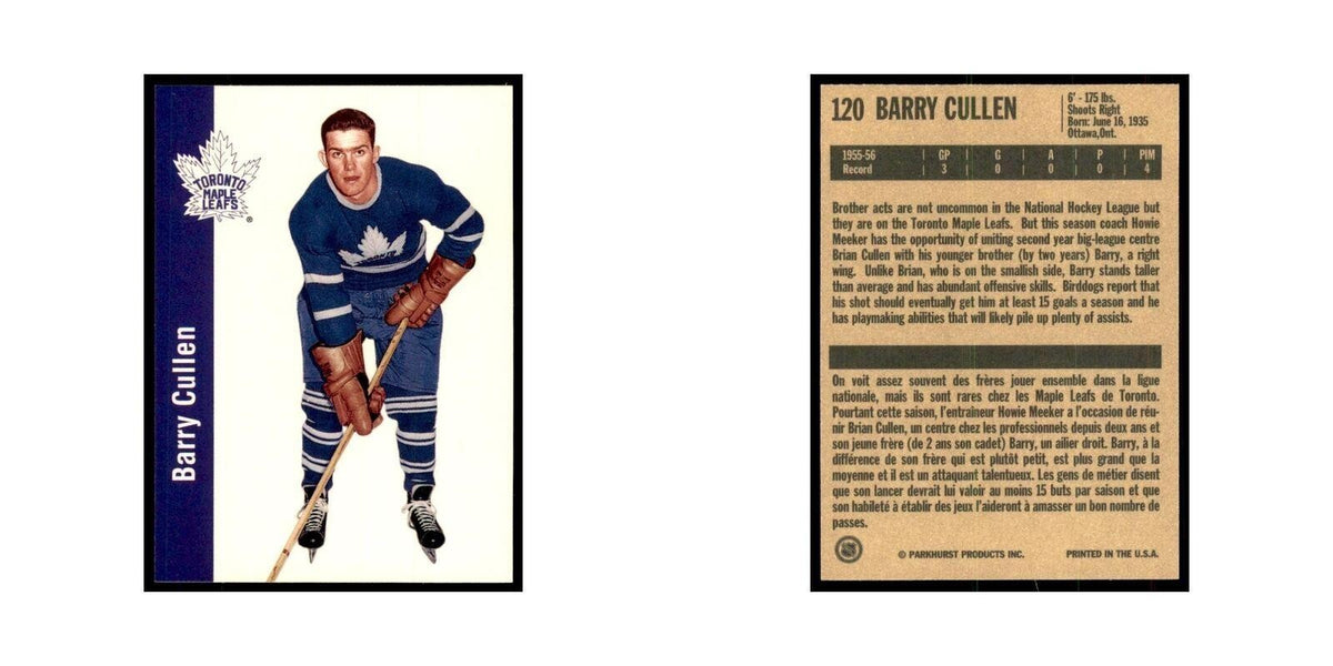1994 Parkhurst Missing Link 1956-57 Barry Cullen Toronto Maple Leafs #120