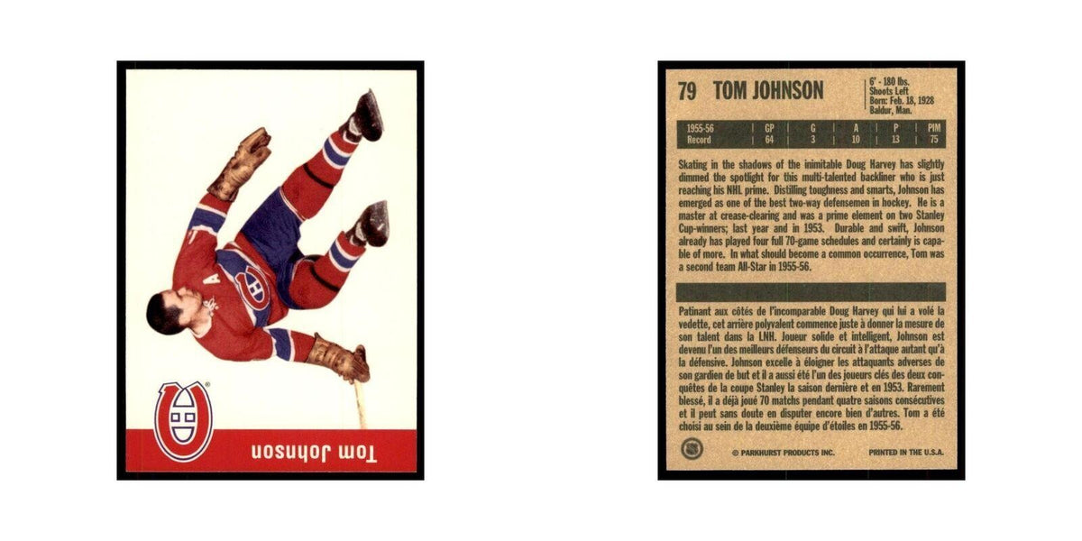 1994 Parkhurst Missing Link 1956-57 Tom Johnson Montreal Canadiens #79