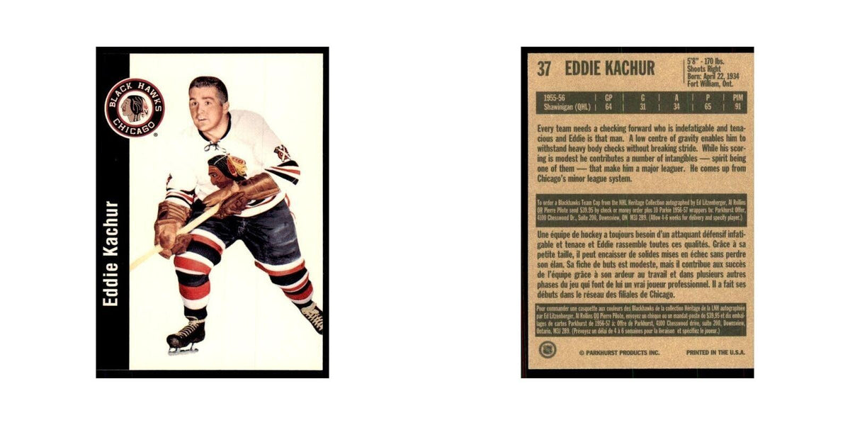 1994 Parkhurst Missing Link 1956-57 Eddie Kachur RC Chicago Blackhawks #37