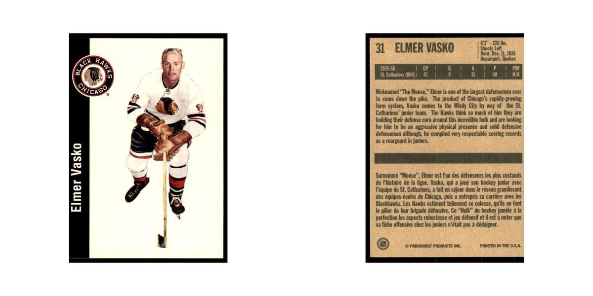 1994 Parkhurst Missing Link 1956-57 Elmer Vasko Chicago Blackhawks #31