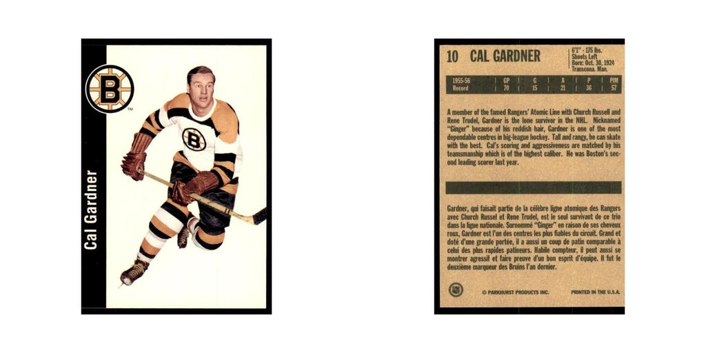 1994 Parkhurst Missing Link 1956-57 Cal Gardner Boston Bruins #10