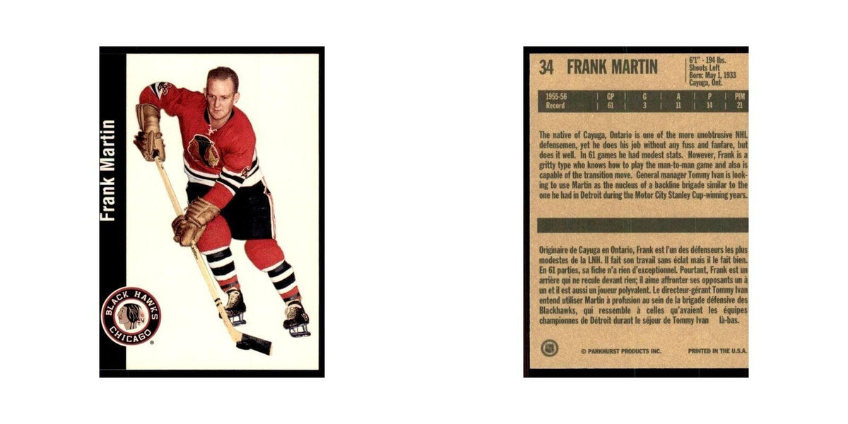 1994 Parkhurst Missing Link 1956-57 Frank Martin Chicago Blackhawks #34