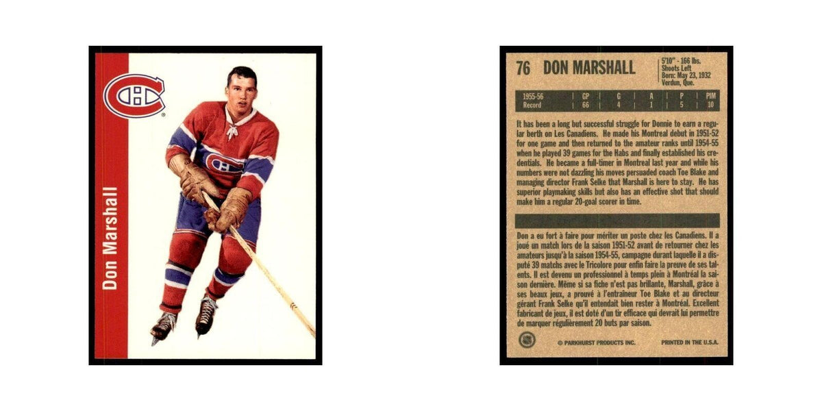 1994 Parkhurst Missing Link 1956-57 Don Marshall Montreal Canadiens #76