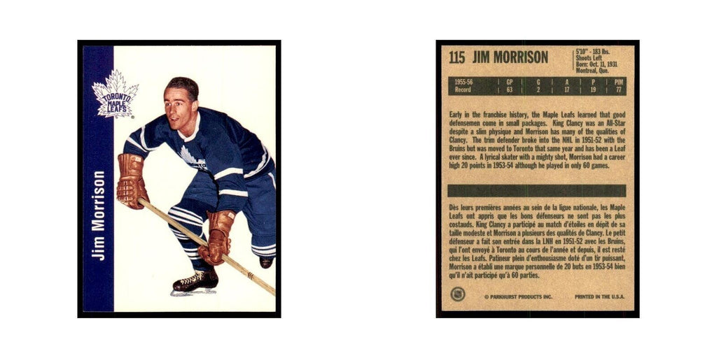 1994 Parkhurst Missing Link 1956-57 Jim Morrison Toronto Maple Leafs #115