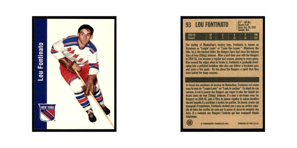 1994 Parkhurst Missing Link 1956-57 Lou Fontinato New York Rangers #93
