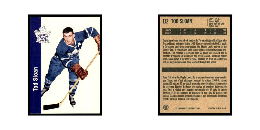 1994 Parkhurst Missing Link 1956-57 Tod Sloan Toronto Maple Leafs #112