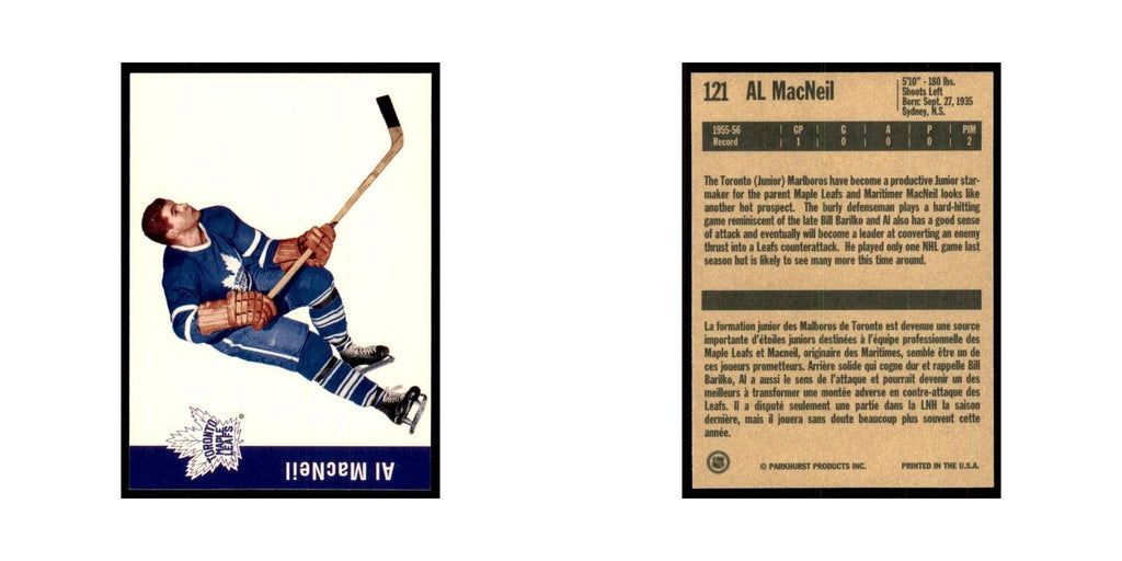 1994 Parkhurst Missing Link Al MacNeil Toronto Maple Leafs #121