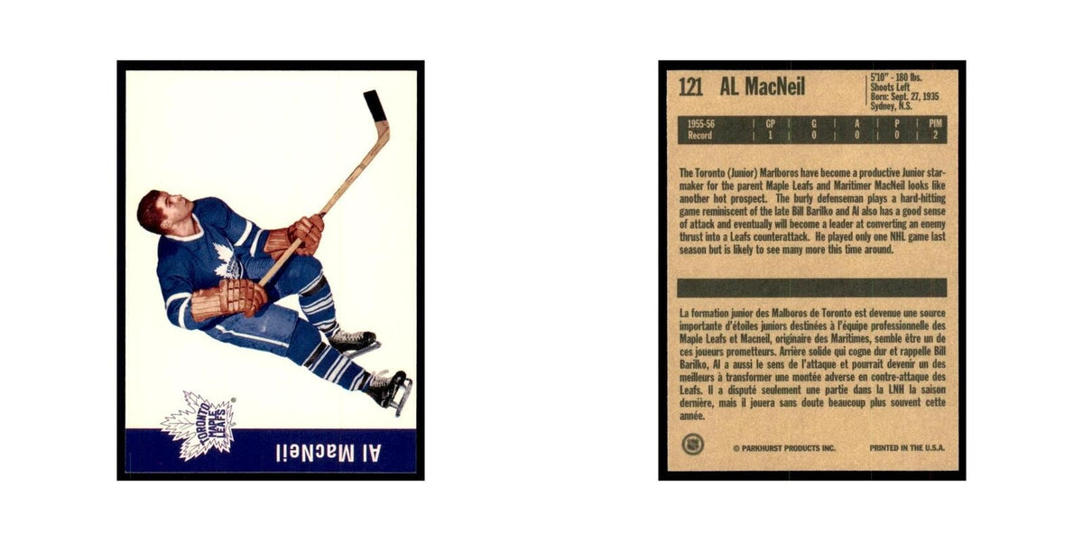 1994 Parkhurst Missing Link Al MacNeil Toronto Maple Leafs #121