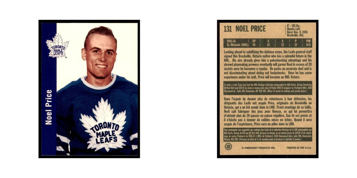 1994 Parkhurst Missing Link Noel Price Toronto Maple Leafs #131
