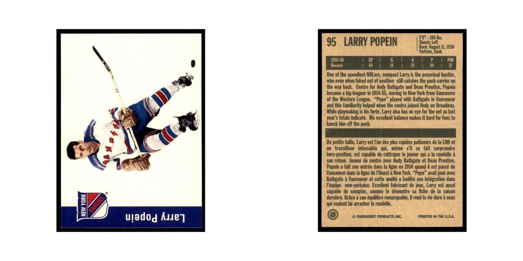 1994 Parkhurst Missing Link Larry Popein New York Rangers #95