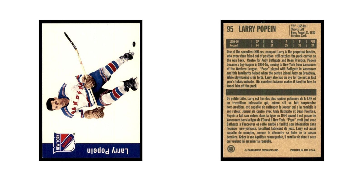 1994 Parkhurst Missing Link Larry Popein New York Rangers #95