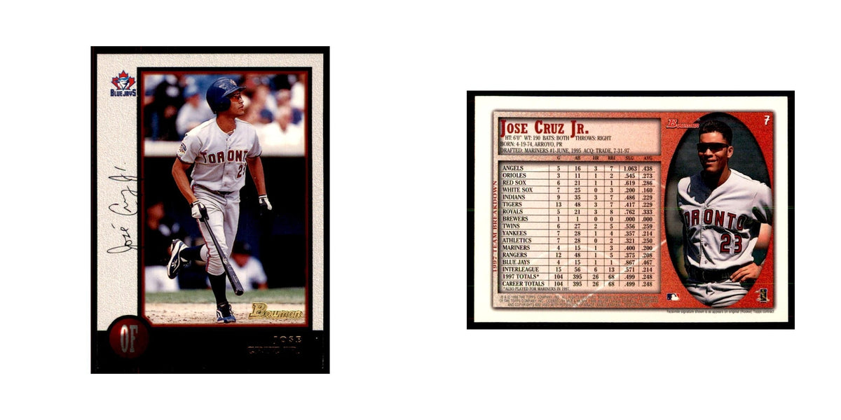 1998 Bowman Jose Cruz Jr. Baseball Cards #7