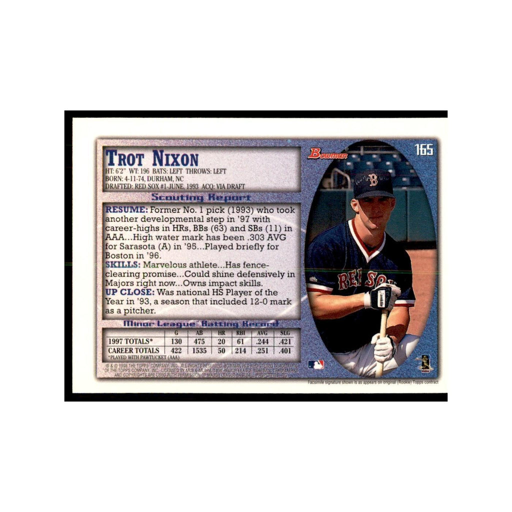 1998 Bowman Trot Nixon Baseball Cards #165