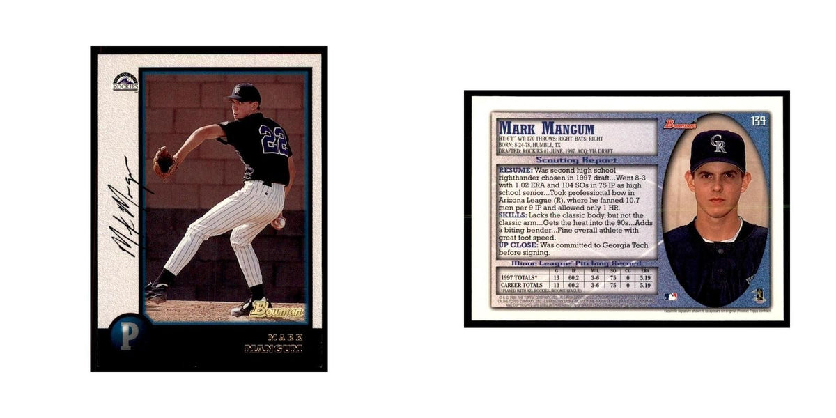 1998 Bowman Mark Mangum Baseball Cards #139