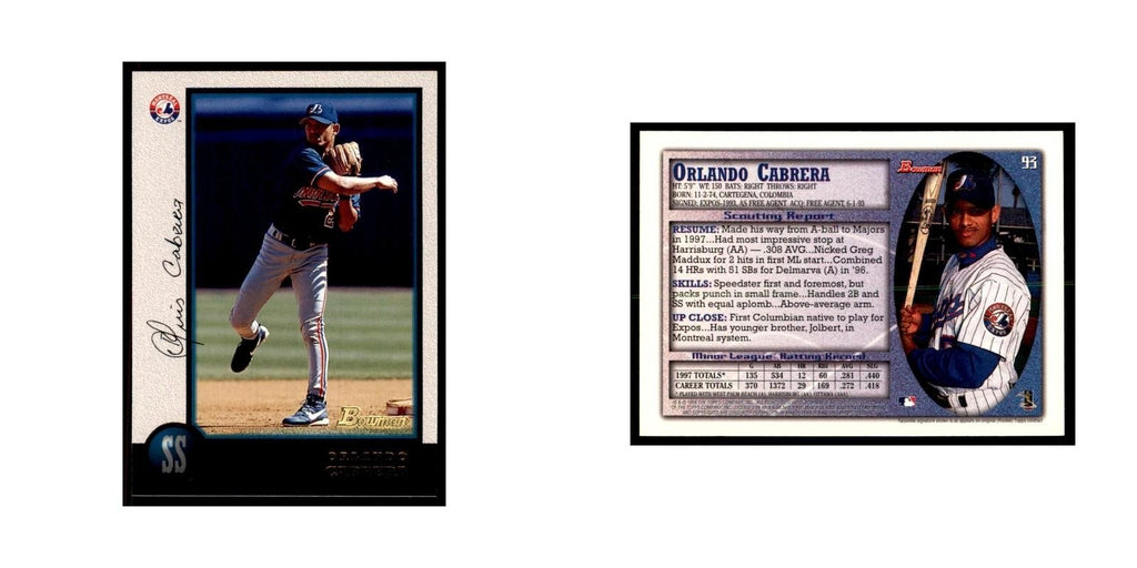 1998 Bowman Orlando Cabrera Baseball Cards #93