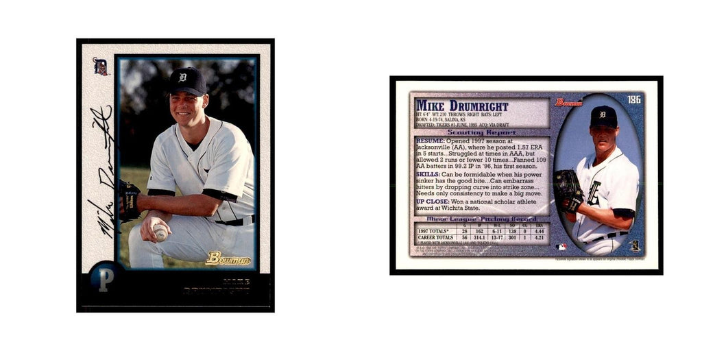1998 Bowman Mike Drumright Baseball Cards #186
