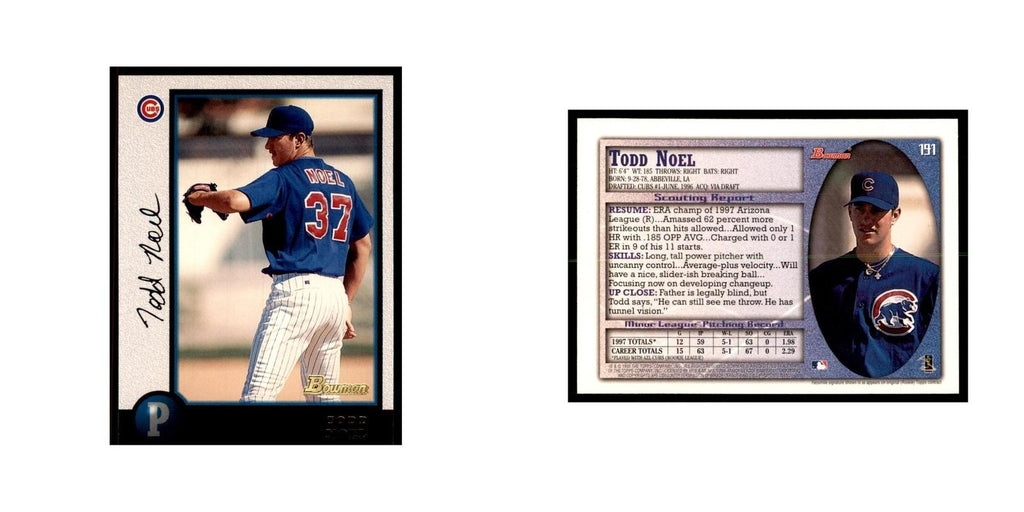 1998 Bowman Todd Noel Baseball Cards #191