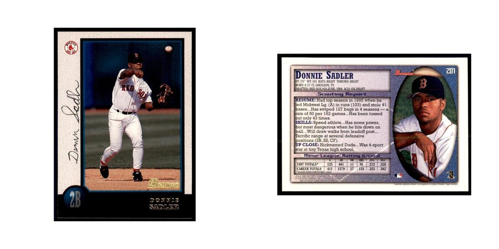 1998 Bowman Donnie Sadler Baseball Cards #201