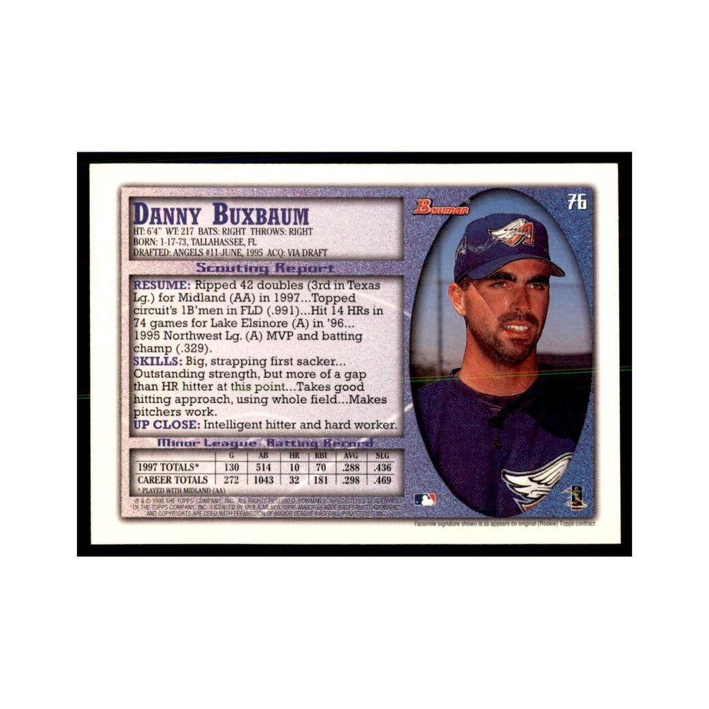 1998 Bowman Danny Buxbaum Baseball Cards #76