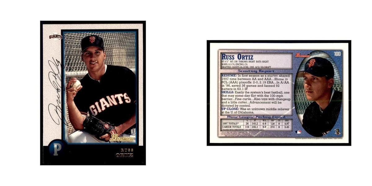 1998 Bowman Russ Ortiz Baseball Cards #100