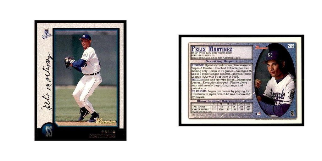1998 Bowman Felix Martinez Baseball Cards #209