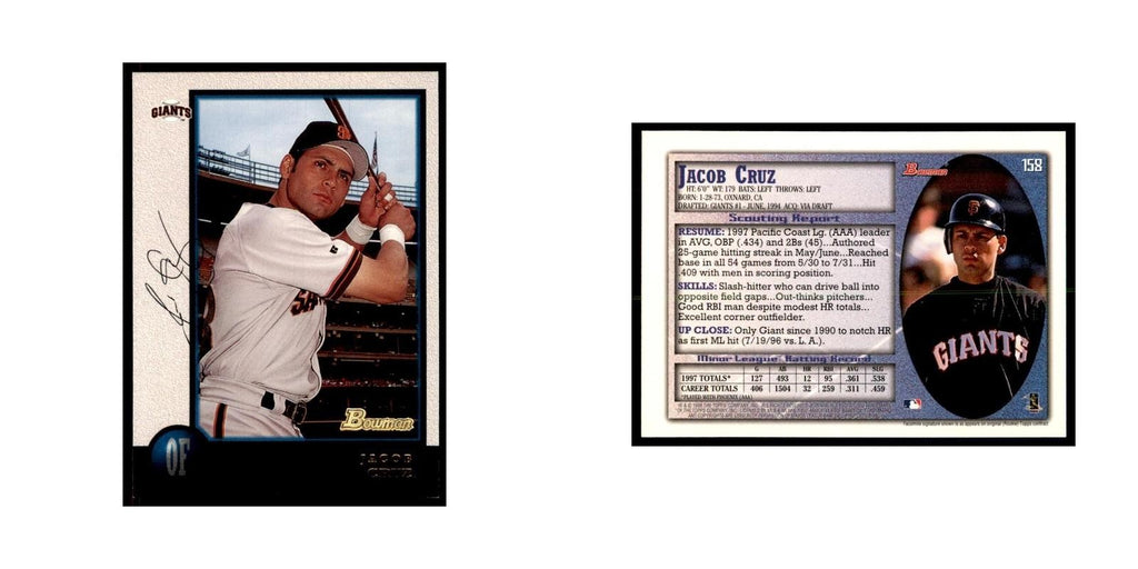 1998 Bowman Jacob Cruz Baseball Cards #158