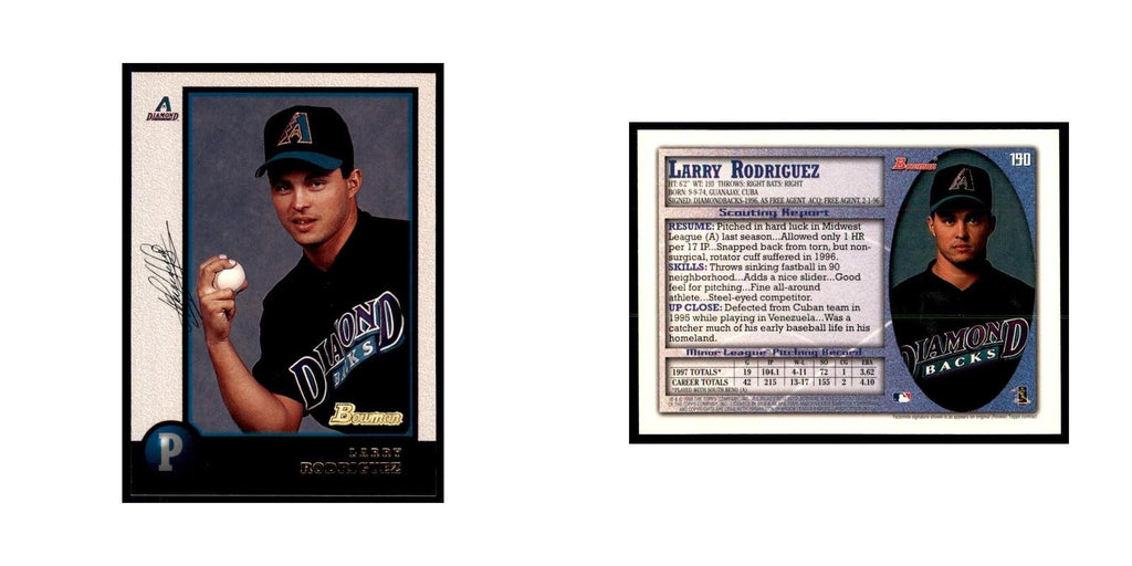 1998 Bowman Larry Rodriguez Baseball Cards #190