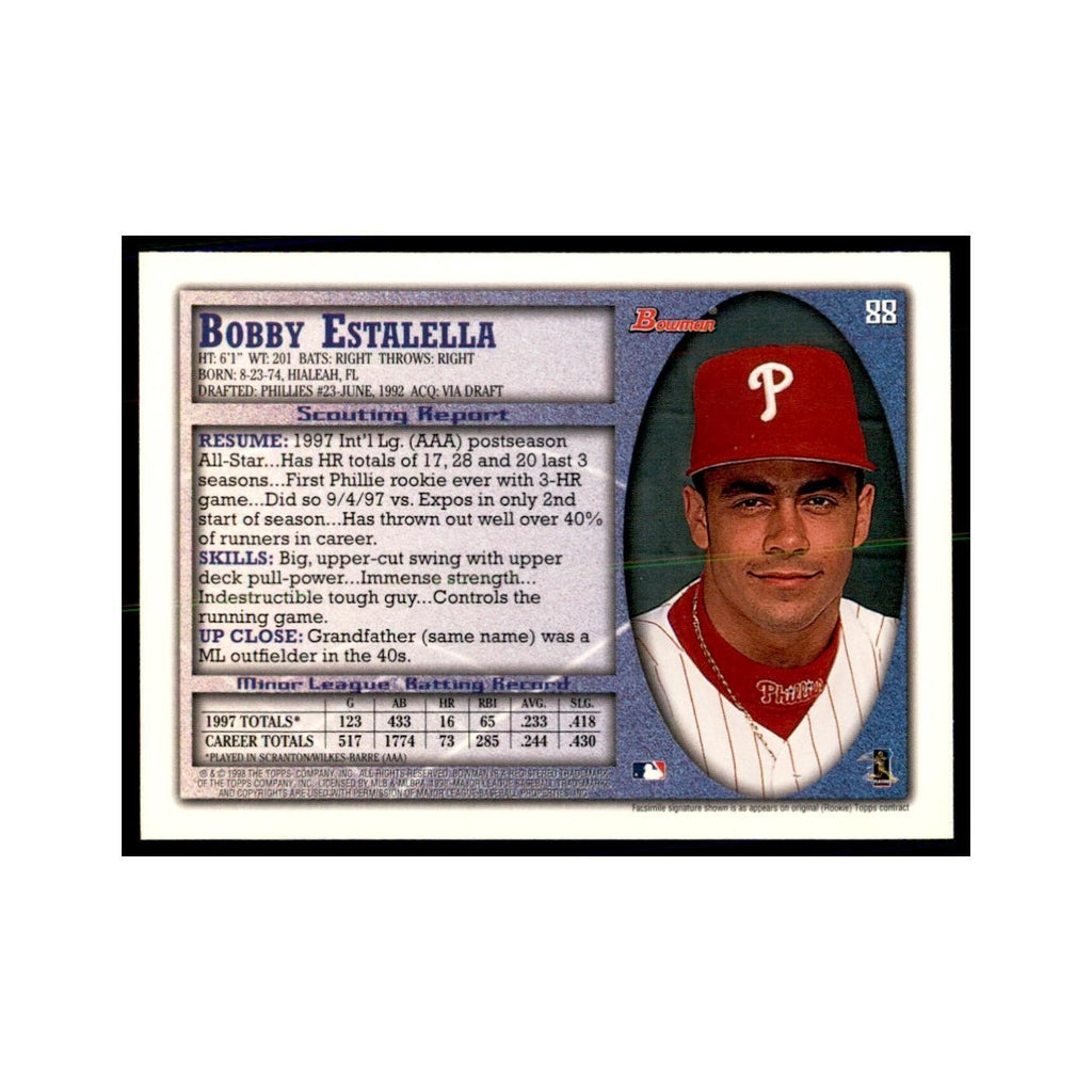 1998 Bowman Bobby Estalella Baseball Cards #88