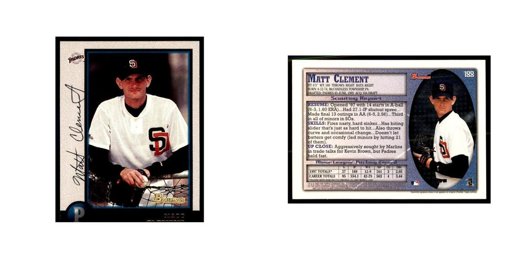 1998 Bowman Matt Clement Baseball Cards #188