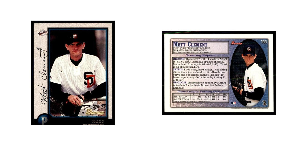 1998 Bowman Matt Clement Baseball Cards #188