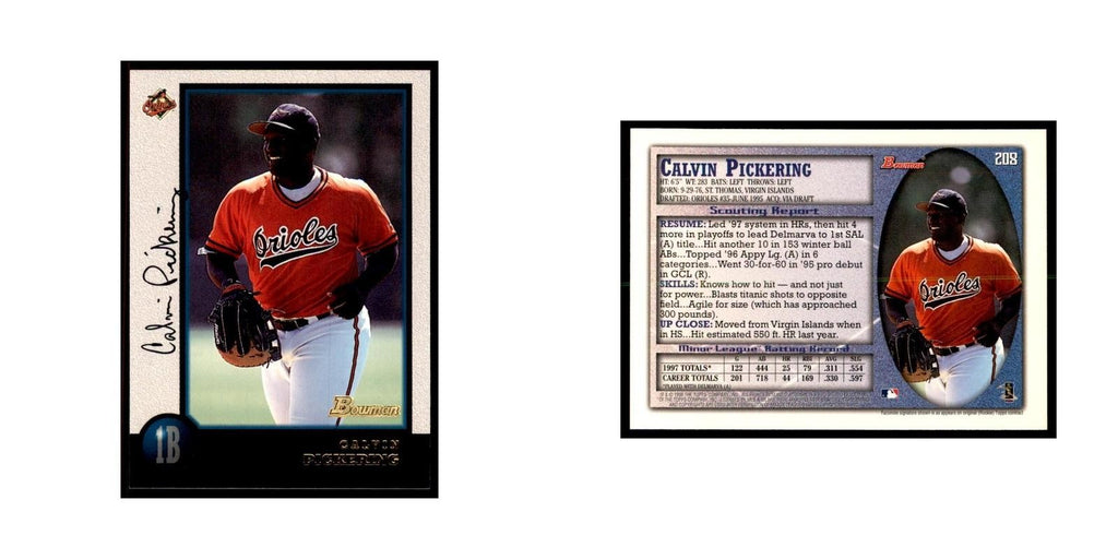 1998 Bowman Calvin Pickering Baseball Cards #208