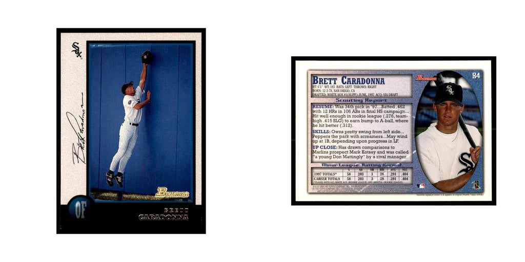 1998 Bowman Brett Caradonna Baseball Cards #84