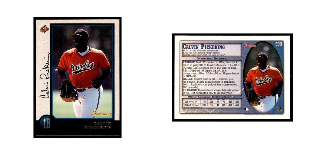 1998 Bowman Calvin Pickering Baseball Cards #208