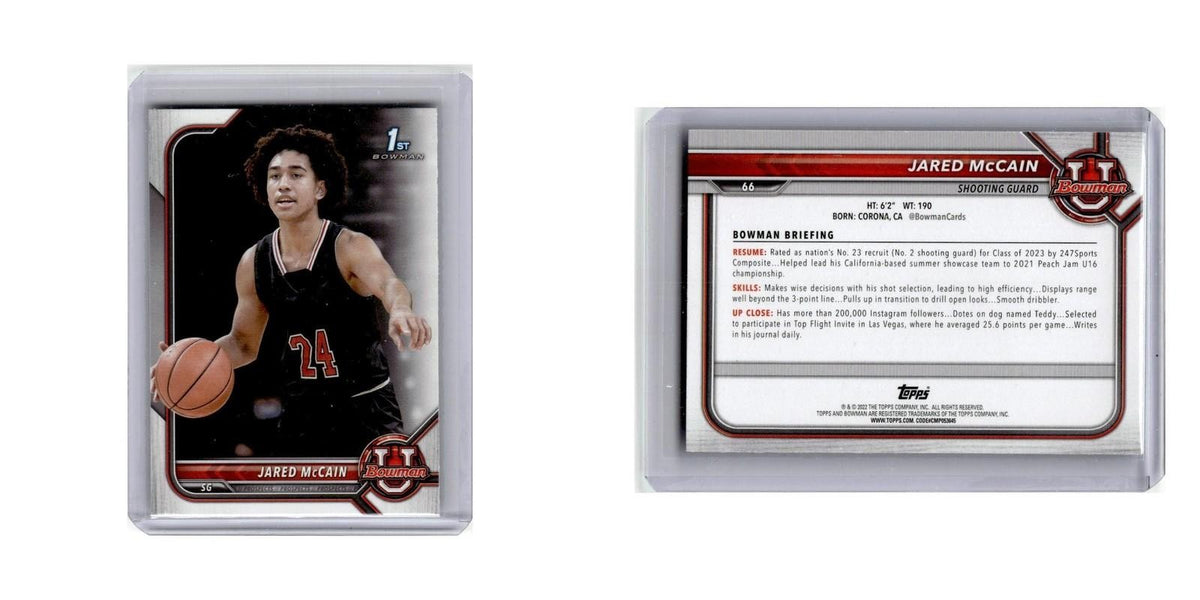 Jared McCain 2022 Bowman University #66 Basketball Card NM