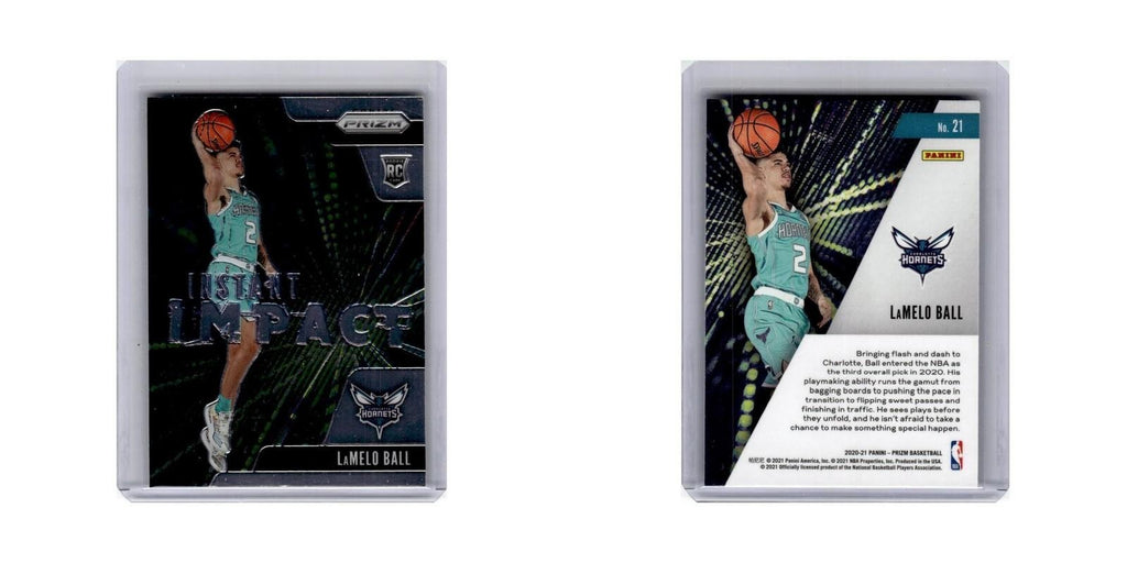 LaMelo Ball Rookie 2020 Panini Prizm Instant Impact #21 Charlotte Hornets NM