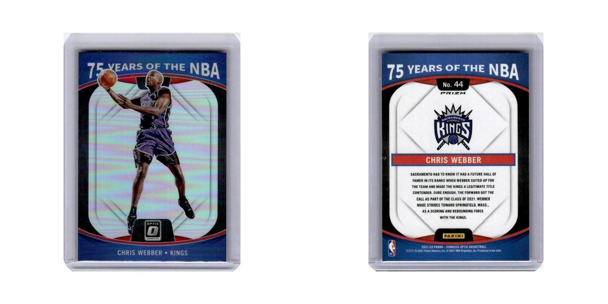Chris Webber 2021 Donruss Optic 75 Years of the NBA #44 Sacramento Kings NM