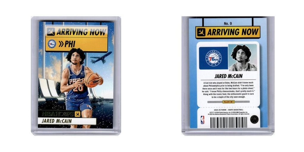 Jared McCain 2024 Hoops Arriving Now #9 Philadelphia 76ers Basketball Card NM