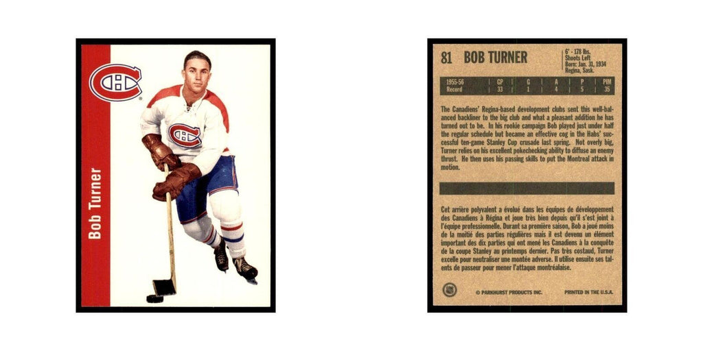 1994 Parkhurst Missing Link 1956-57 Bob Turner Montreal Canadiens #81