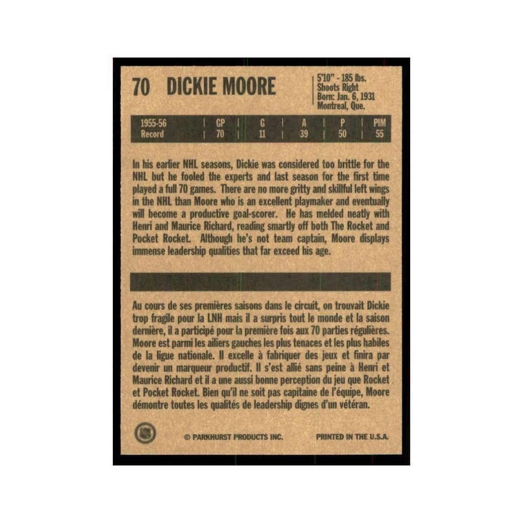 1994 Parkhurst Missing Link 1956-57 Dickie Moore Montreal Canadiens #70