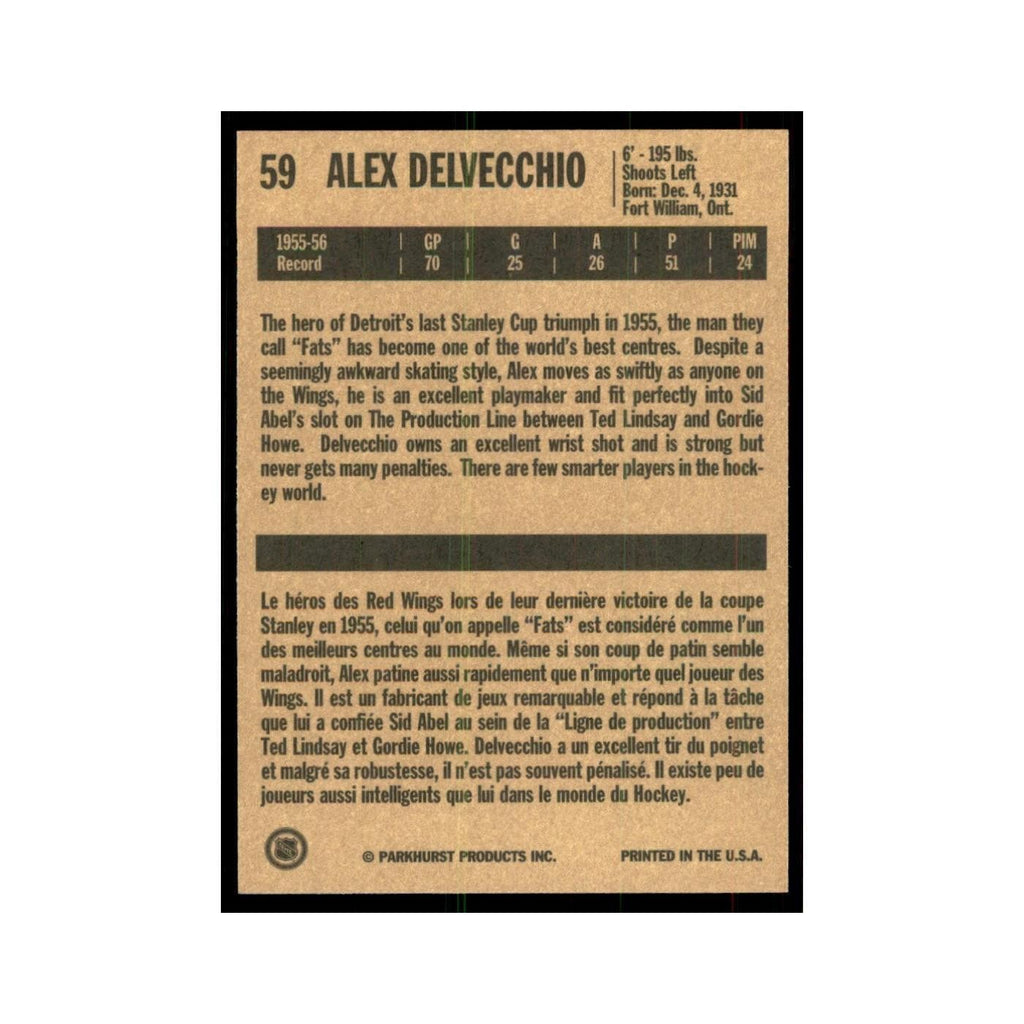 1994 Parkhurst Missing Link 1956-57 Alex Delvecchio Detroit Red Wings #59