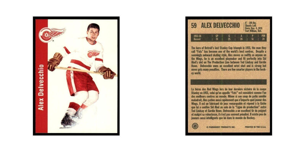 1994 Parkhurst Missing Link 1956-57 Alex Delvecchio Detroit Red Wings #59