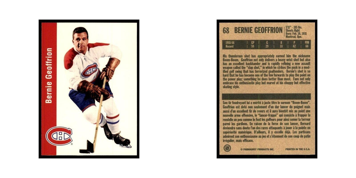 1994 Parkhurst Missing Link 1956-57 Bernie Geoffrion Montreal Canadiens #68