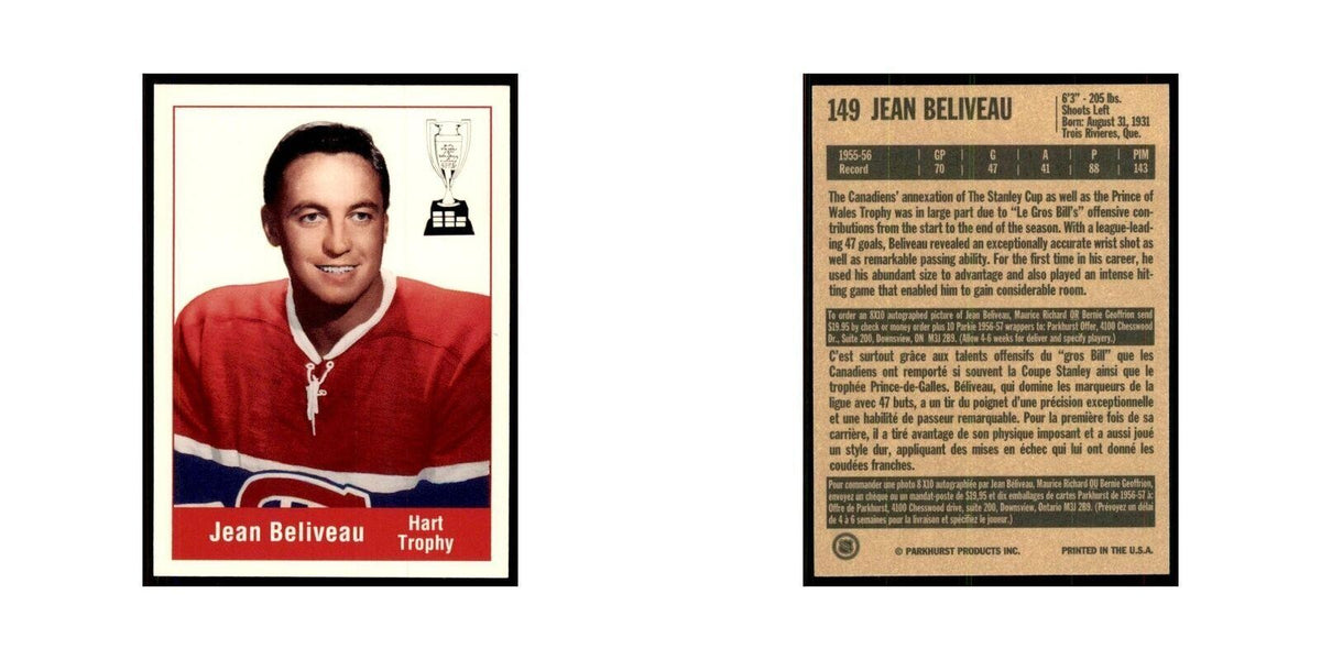 1994 Parkhurst Missing Link 1956-57 Jean Beliveau Montreal Canadiens #149