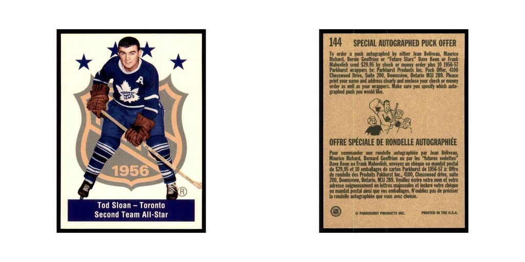 1994 Parkhurst Missing Link 1956-57 Tod Sloan Toronto Maple Leafs #144