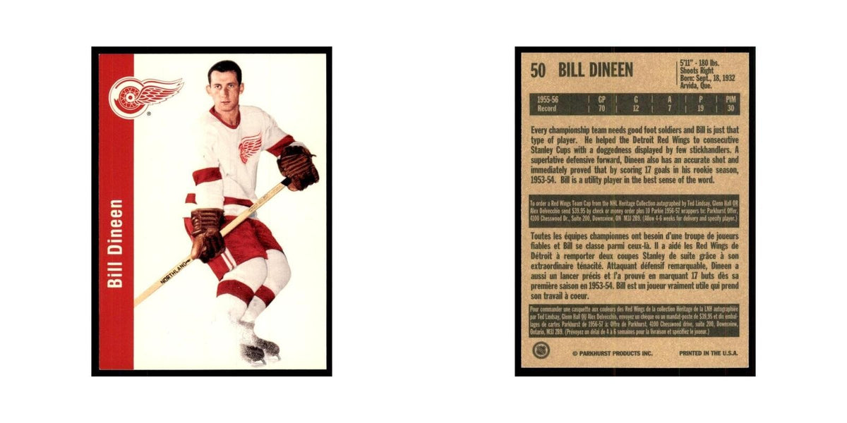 1994 Parkhurst Missing Link 1956-57 Bill Dineen Detroit Red Wings #50