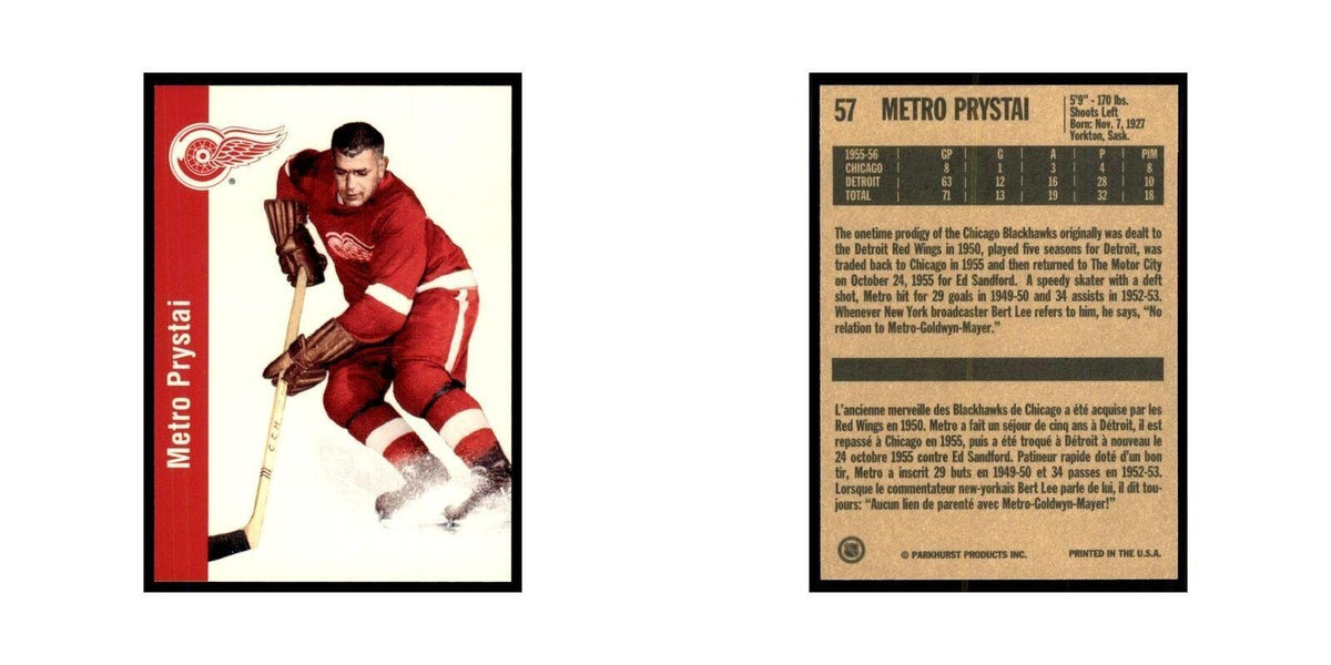 1994 Parkhurst Missing Link 1956-57 Metro Prystai Detroit Red Wings #57